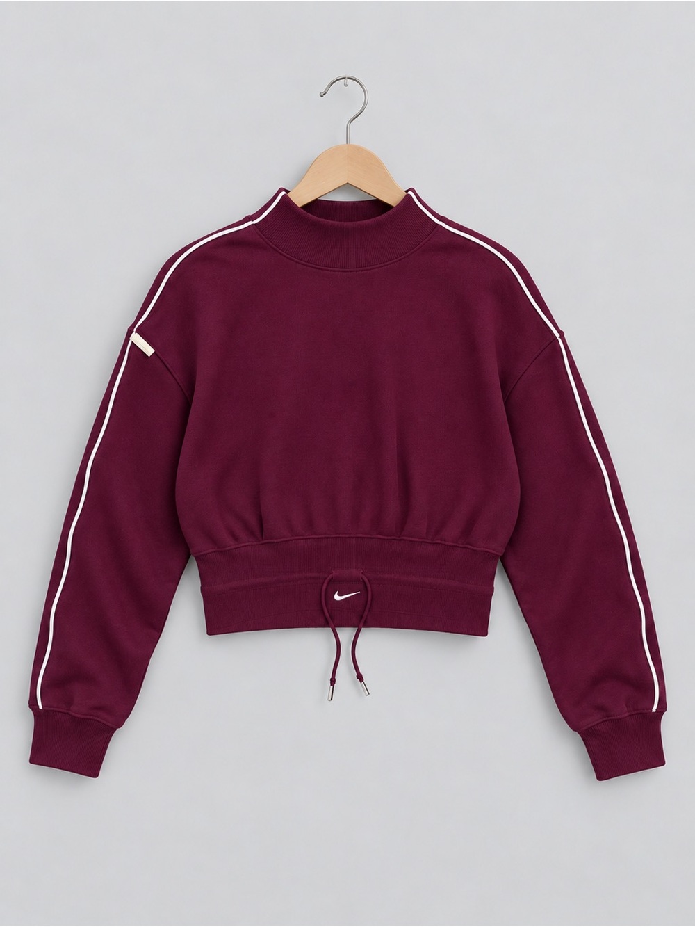 Nike Sportswear Collection Mock-Neck Top in Bordeaux